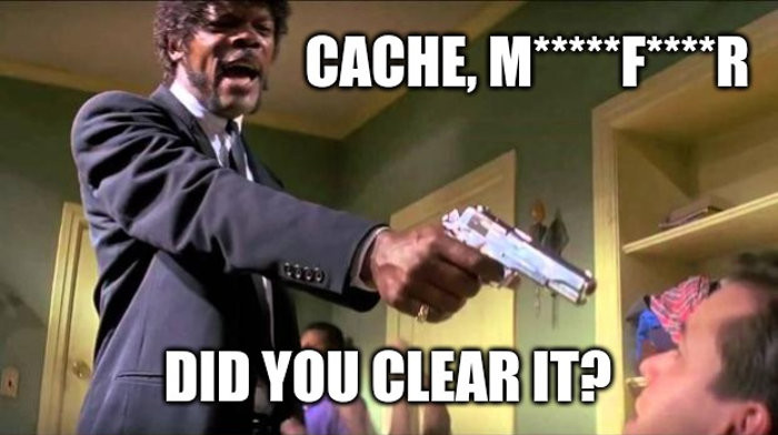 Cache, m*****f****r, did you clear it?